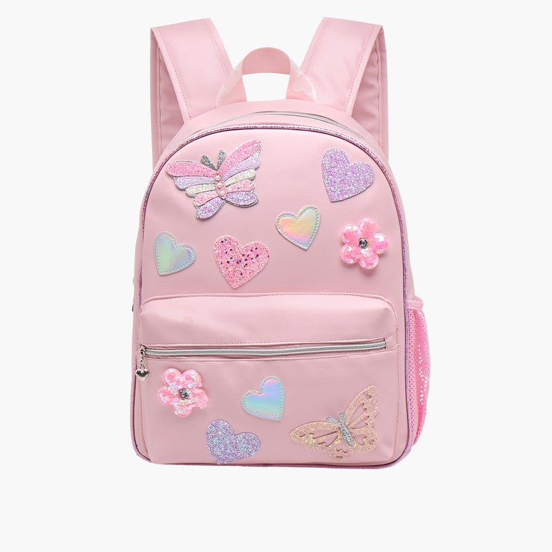 OMG Backpack - Butterfly Hearts Daisy-15.5In-2 Cnmprt (Pvc) Pink \ 31.15X10.16X39.37 - Image 2